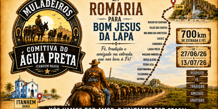 Comitiva do Água Preta inicia romaria de 700 km rumo a Bom Jesus da Lapa